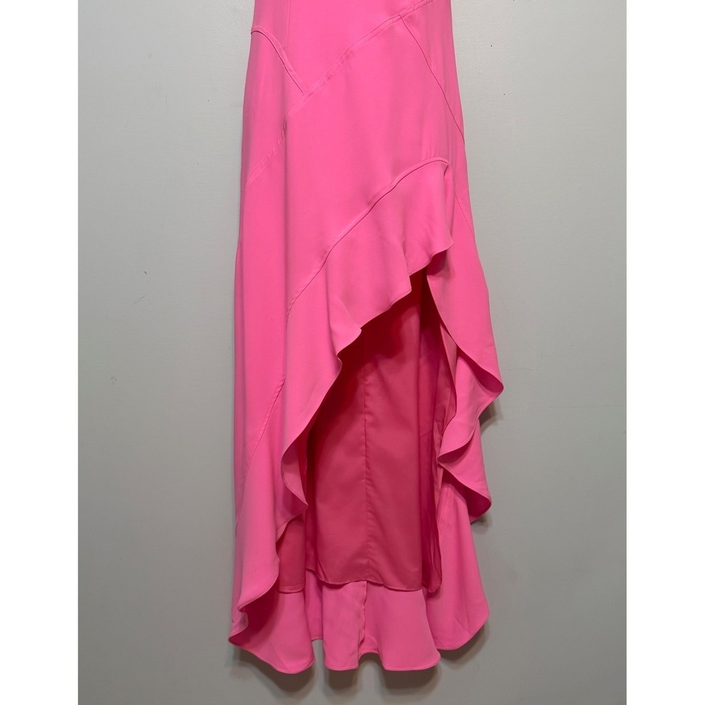 Amanda Uprichard Barbiecore High Low Gown Women Small Coquette Wedding Guest - Picture 4 of 9